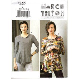 Vogue V9300 Misses XS to Med Pullover Tunic Marcy Tilton UNCUT Sewing Pattern